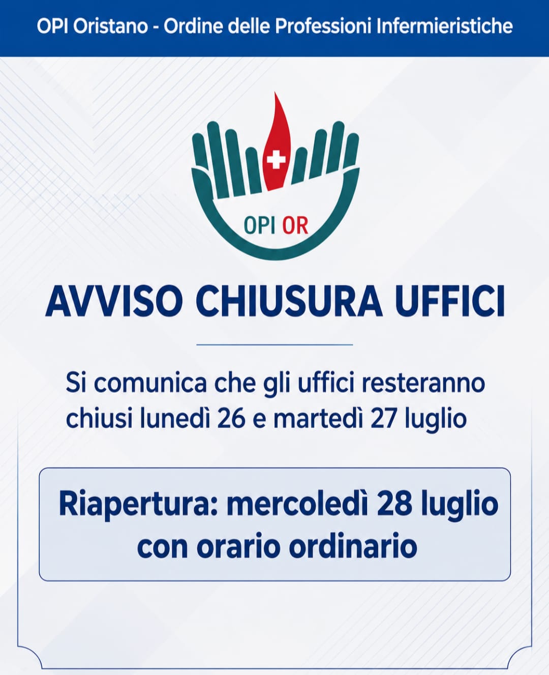 chiusura uffici 26 27 luglio